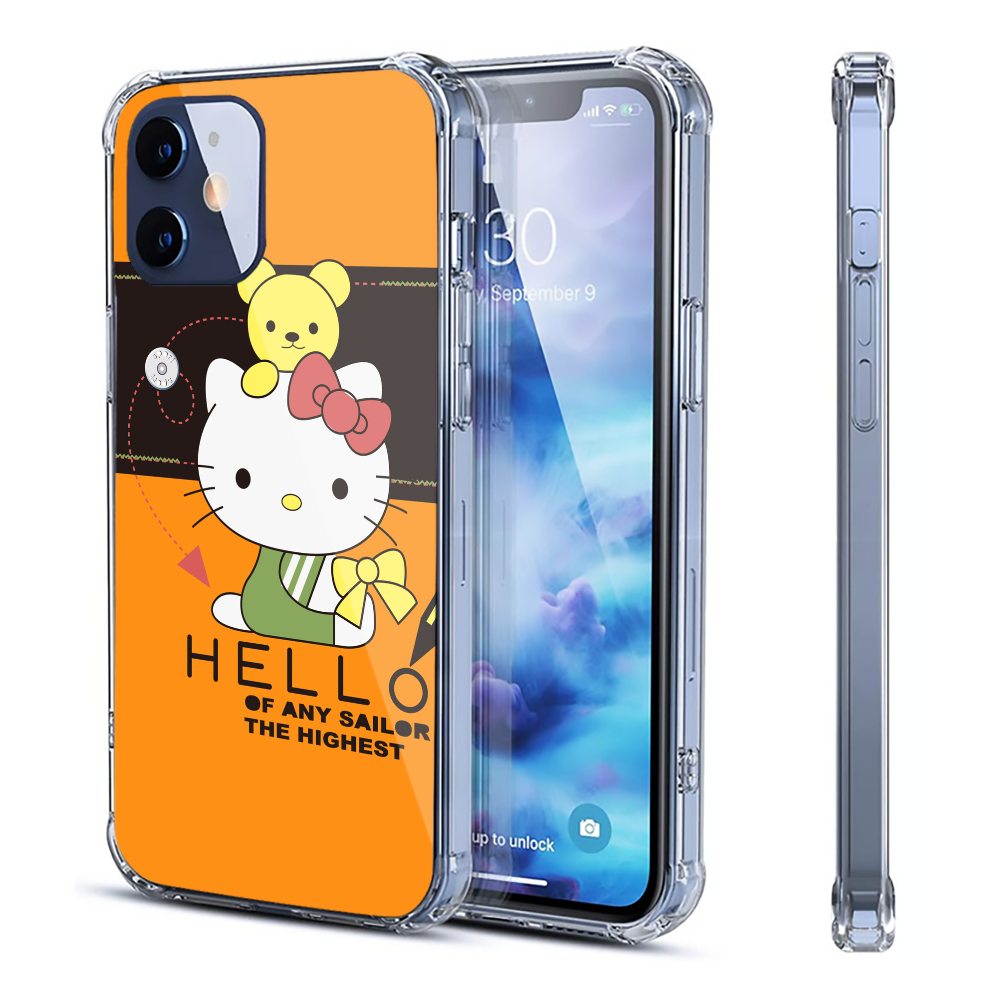 （画像用） Hello Kitty ハローキティ 【iPhone 12シリーズ対応】透明スマホケース（クリアソフトケース）